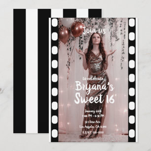 Invitación Cine de Película de Hollywood Fotografía Cumpleaño
