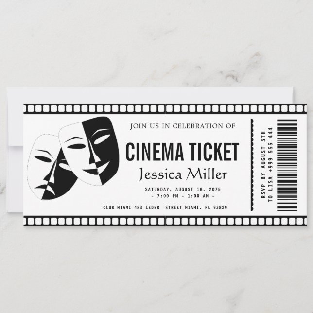 Invitación cinema ticket Invitation (Anverso)