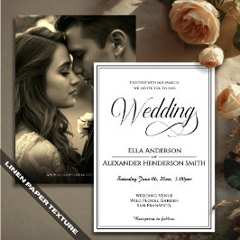 Invitación Cinematic Photo Vintage Wedding Invitation