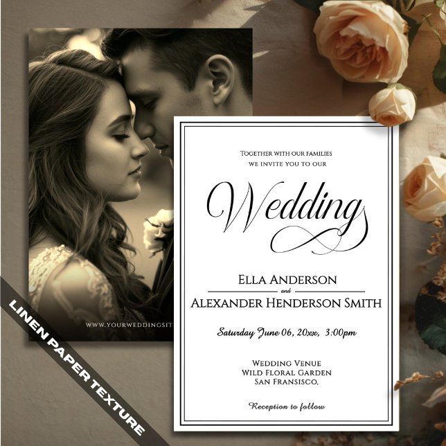 Invitación Cinematic Photo Vintage Wedding Invitation (Subido por el creador)