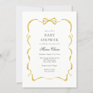 Invitación Cinta amarilla y Baby Shower de arcos
