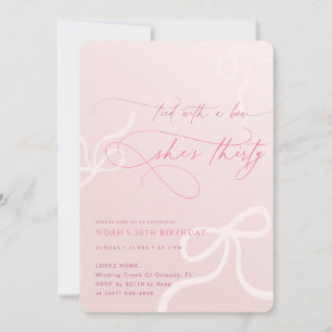 Invitación Cinta Atada con un Lazo de Regalo Cumpleaños de 30