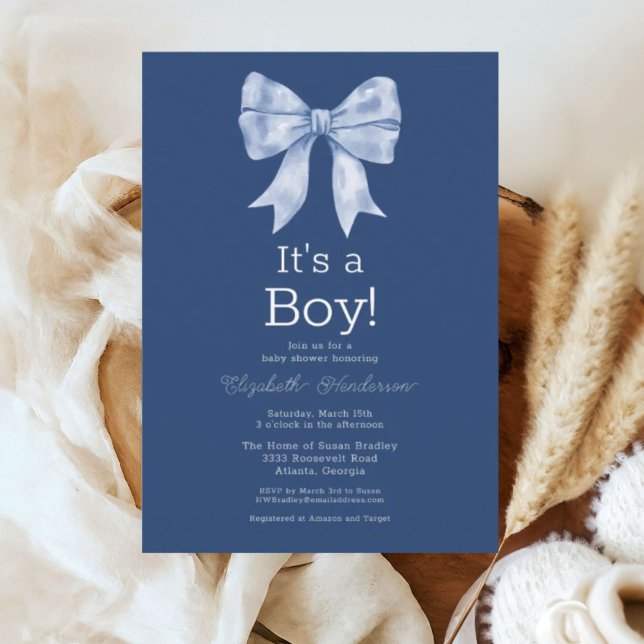 Invitación Cinta azul de vaca es un Baby Shower de niño (Subido por el creador)