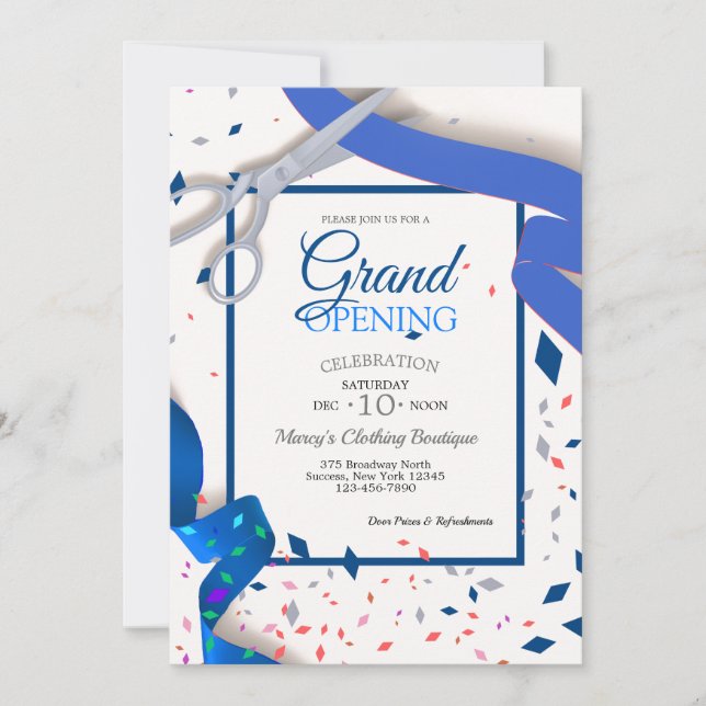 Invitación Cinta azul del evento de apertura general (Apertur (Anverso)