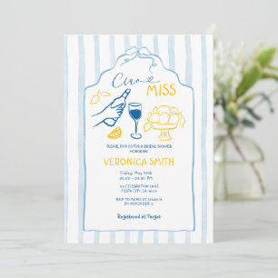 Invitación Cinta Azul Italia Ciao Señorita Despedida de Solte