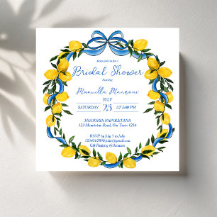 Invitación Cinta azul lemonada de la proa azul ducha de novia