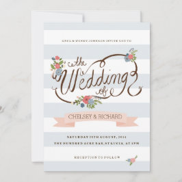 Invitación Cinta Boda - Azul