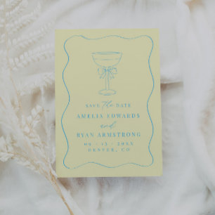 Invitación Cinta Bow Elegante Moderno Guardar La Fecha