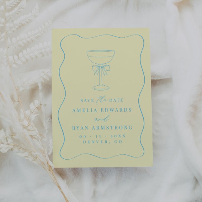 Invitación Cinta Bow Elegante Moderno Guardar La Fecha (Subido por el creador)
