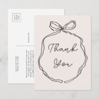 Cinta caprichosa de mano gracias postal