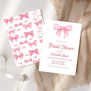 Invitación Cinta color agua rosada Rubor Bridal Shower Fiesta