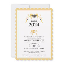 Cinta de año de graduación negra y amarilla