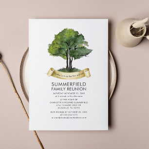 Invitación Cinta De Árbol De Reunión Familiar Tipografía Acua
