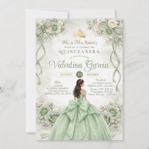 Invitación Cinta de arco de salvia Quinceañera fiesta XV