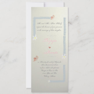 Invitación Cinta de boda elegancia amor te quiero pájaro Invi