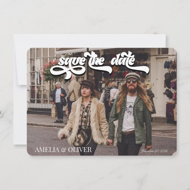 Invitación Cinta de casete | Foto Save the Date (Anverso)