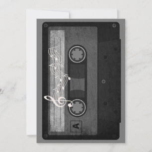 Invitación Cinta de casete Old School deteriorada 