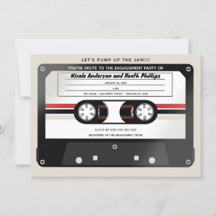 Invitación Cinta de Casete Retro Beige Gris Años 90 Compromis