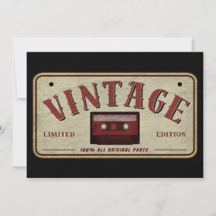 Invitación Cinta de casete vintage edición limitada amante de