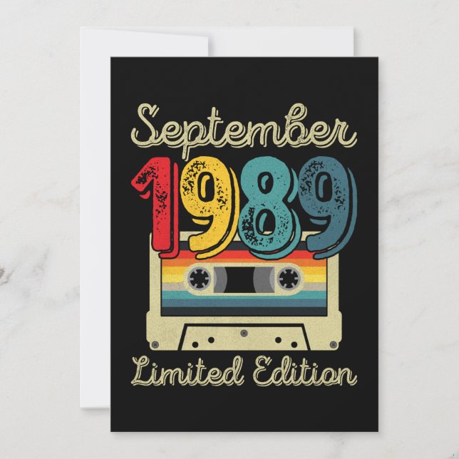 Invitación Cinta de casete vintage julio 1989 Cumpleaños 32 (Anverso)