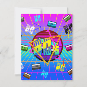 INVITACIÓN CINTA DE CASSETTE RETRO DE LOS 80'S OLD SCHOOL