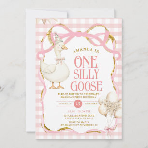 Invitación Cinta de cebada de un tonto ganso primer cumpleaño