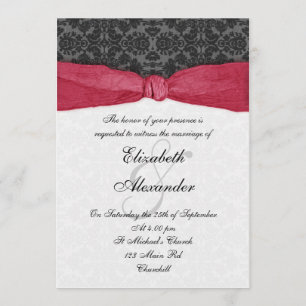 Invitación Cinta de Damasco - Rojo