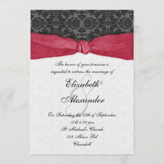 Invitación Cinta de Damasco - Rojo