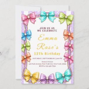 Invitación Cinta de destellos coloridos para fiesta