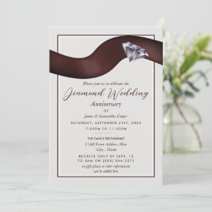 Invitación Cinta de Diamante, 60 Aniversario de Boda