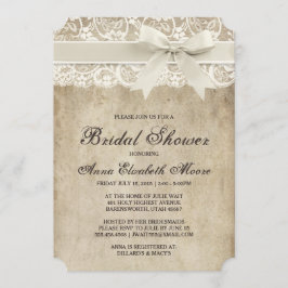 Invitación Cinta de Elegancia Vintage en ducha de novia de en