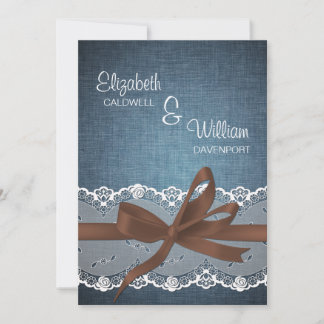Invitación Cinta de encaje y bodas de amarre de desim
