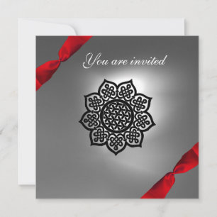 Invitación Cinta de evento mágico blanco rojo