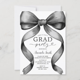 Invitación Cinta de la fiesta de graduación de Black Bow mini