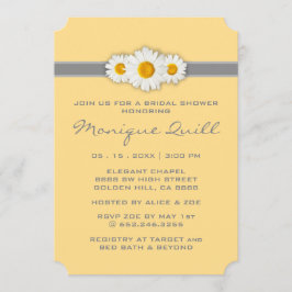 Invitación Cinta de margarita - Ducha de novia amarilla y gri