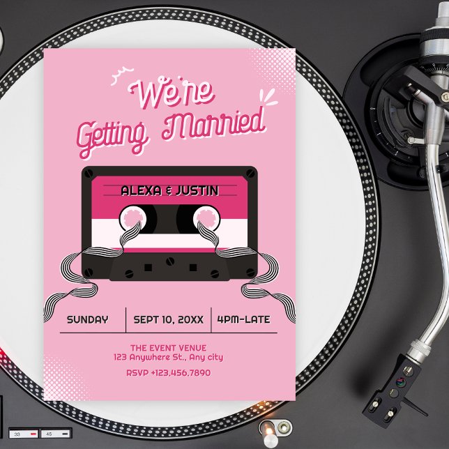 Invitación Cinta de música rosa boda  (Subido por el creador)