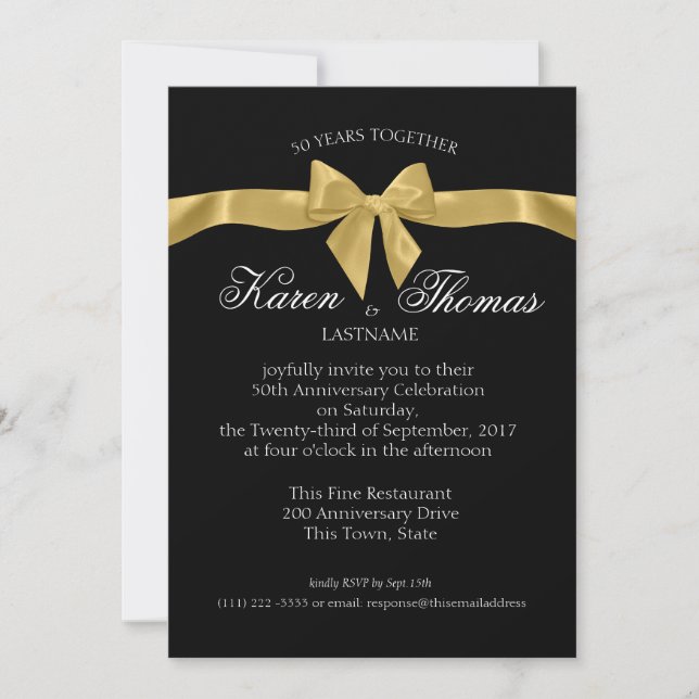 Invitación Cinta de oro 50 años (Anverso)