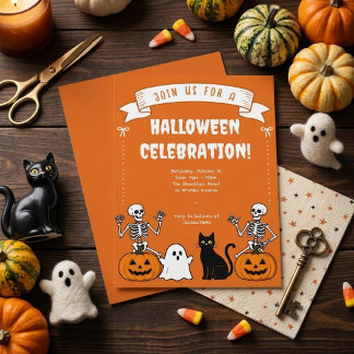 Invitación Cinta de pancarta de celebración de Halloween retr