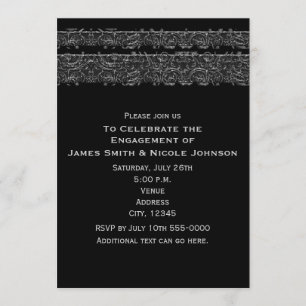 Invitación Cinta de satén oscura elegante boda gótica elegant