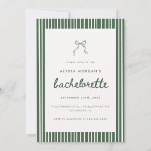 Invitación Cinta de soltera de oliva rayada Coquette