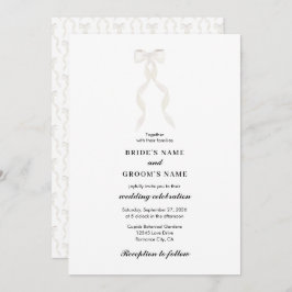 Invitación Cinta de vaca blanca formal matrimonio elegante