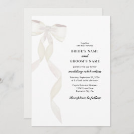 Invitación Cinta de vaca blanca formal matrimonio elegante
