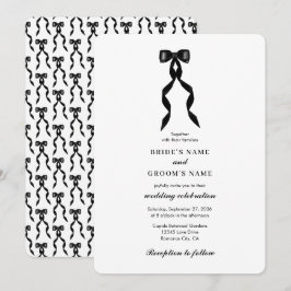 Invitación Cinta de vaca negra formal matrimonio elegante