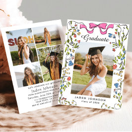 Invitación Cinta de vaca rosada de moda 5 fiesta de graduació