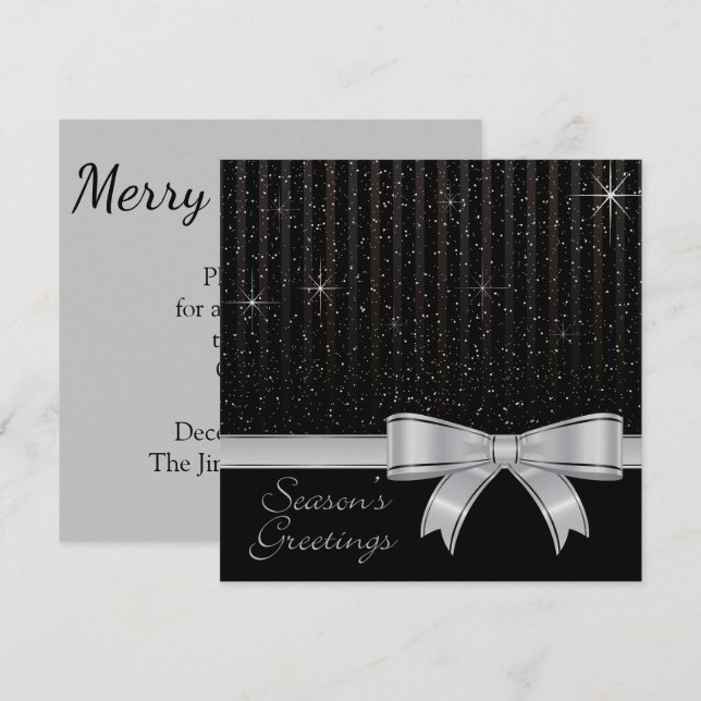 Invitación Cinta elegante y estrellas (Anverso / Reverso)