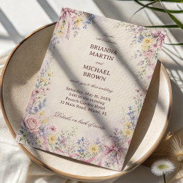 Invitación Cinta floral pastel vintage