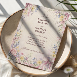 Invitación Cinta floral pastel vintage