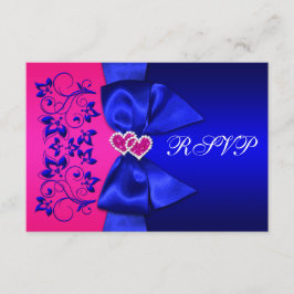 Invitación CINTA IMPRESA Azul, Floral Rosa para Confirmación 