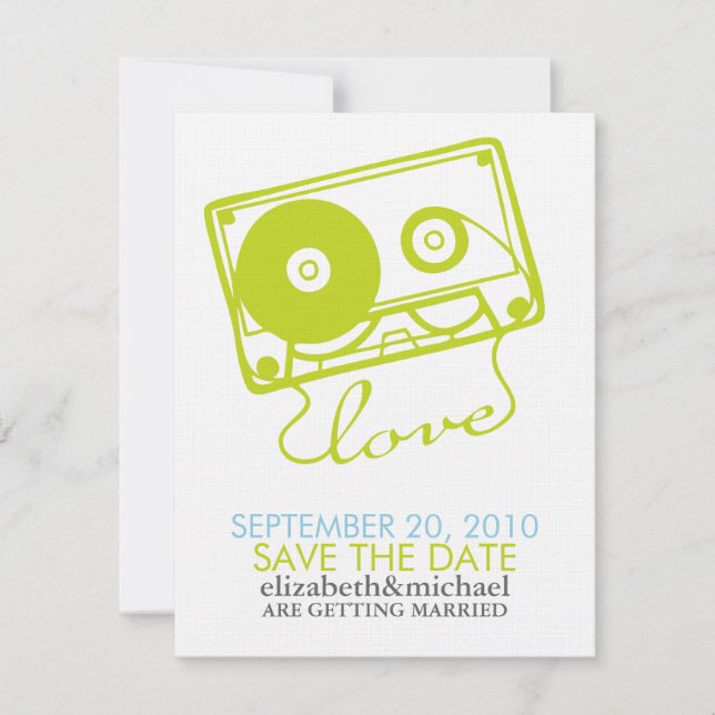 Invitación Cinta mixta de anuncios de Love Save the Date (Anverso)