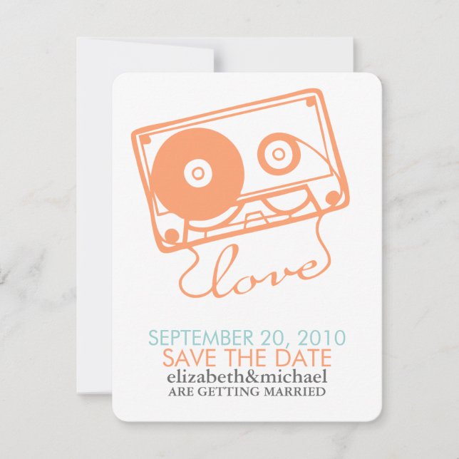 Invitación Cinta mixta de anuncios de Love Save the Date (Anverso)